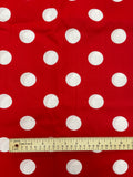 3 5/8 YD Cotton Poly - Red with White Polka Dots