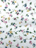 2 7/8 YD Cotton Vintage - Flowers on White