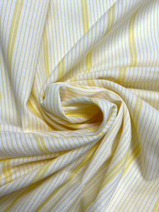 2 YD Cotton Poly Stripes - Yellow and White