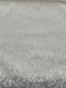 1 1/8 YD Quilting Cotton - White with White Flowers