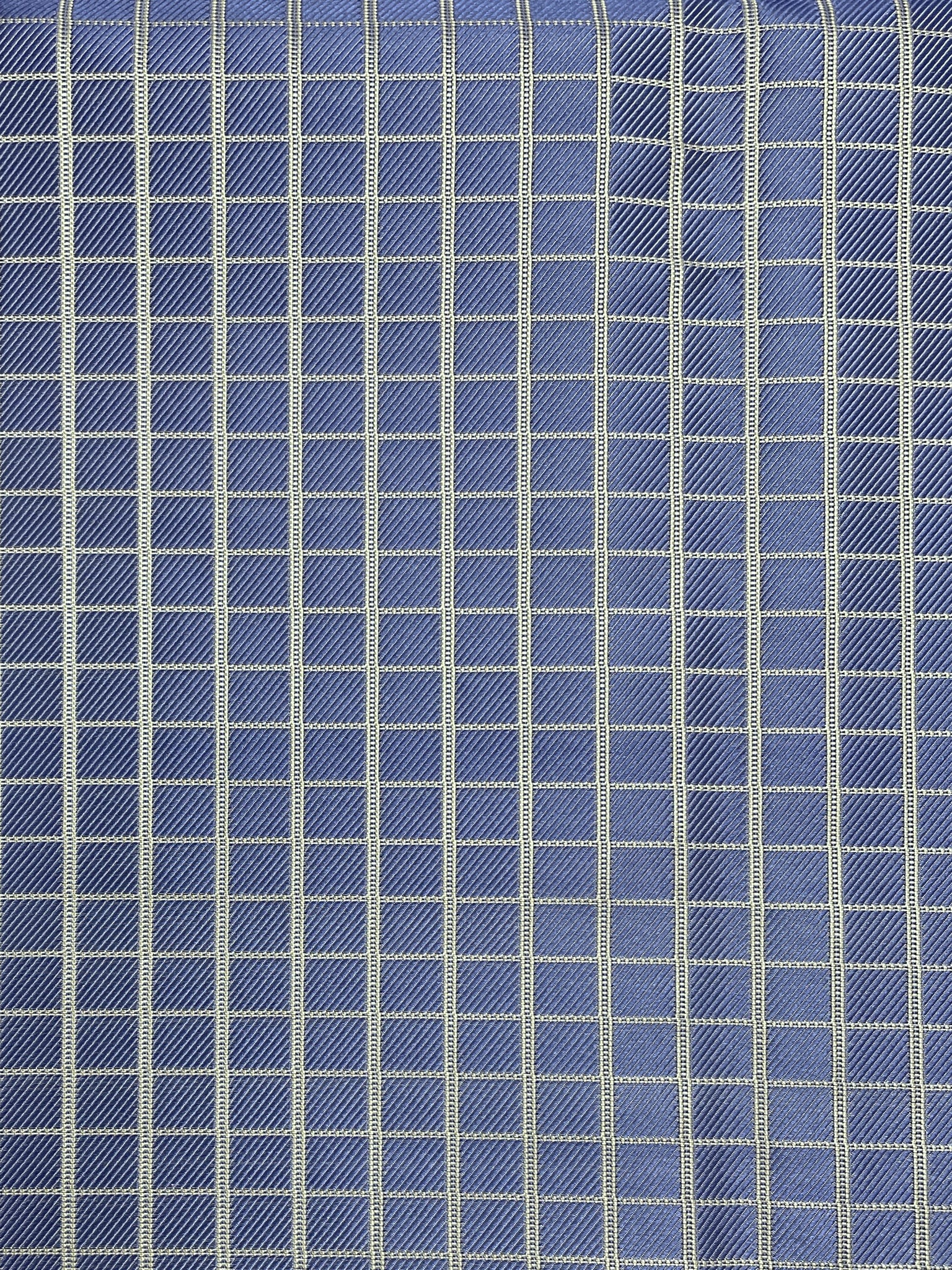 Tie Silk Yarn-Dyed Plaid - Blue and White