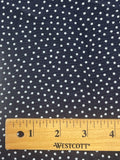 1 1/2 YD Rayon Vintage - Navy Blue with White Polka Dots