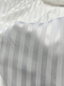 Polyester Self Stripe - Ivory with Ivory Satin Stripes