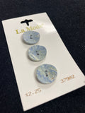 Buttons Plastic Set of 3 Vintage - Marbled Blue