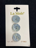 Buttons Plastic Set of 3 Vintage - Marbled Blue