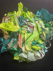 Ribbon Remnant Bundle - Greens 1 POUND