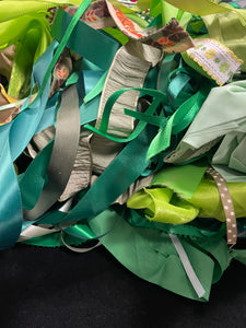 Ribbon Remnant Bundle - Greens 1 POUND