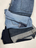 Denim Salvaged Jeans Mystery Scrap Remnant Bundle - 2 POUNDS