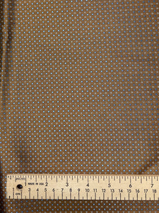 2 1/4 YD Tie Silk - Light Brown with Tiny Blue and Light Gray Diamonds