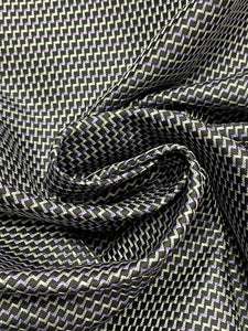 3 YD Tie Silk - Black, Purple and Light Gray