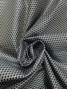 3 YD Tie Silk - Navy Blue, Light Blue and Light Gray