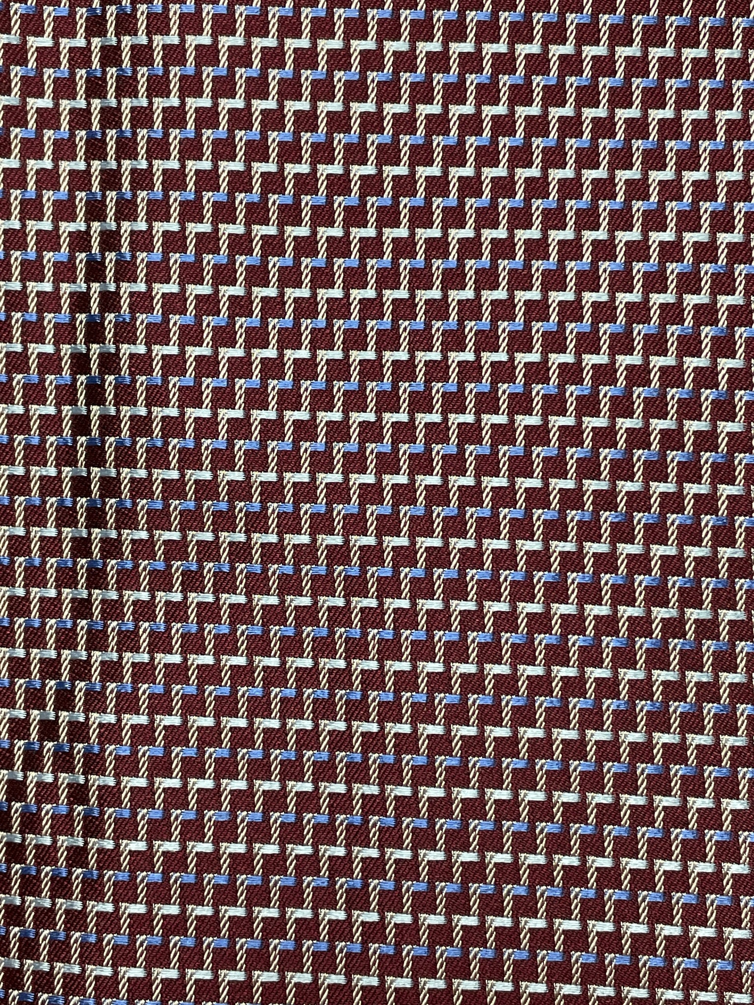 3 YD Tie Silk - Maroon, Light Blue and Light Gray