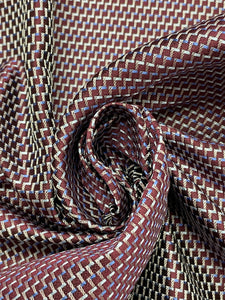 3 YD Tie Silk - Maroon, Light Blue and Light Gray