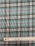 4 1/2 YD Rayon Challis Yarn-Dyed Plaid - Green and Ecru