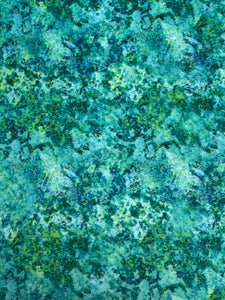 2022 1 5/8 YD Polyester Minky Remnant - Mottled Greens and Blues