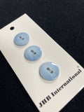 Button Plastic Set of 3 Vintage - Marbled Light Blue