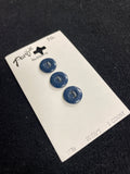 Buttons Plastic Set of 3 - Shiny Navy Blue