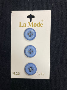 Buttons Plastic Set of 3 - Blue