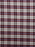 2 YD Tie Silk Yarn-Dyed Plaid - Maroon, Gray and Blue