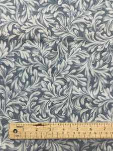 2004 Quilting Cotton - Blue with Leaves