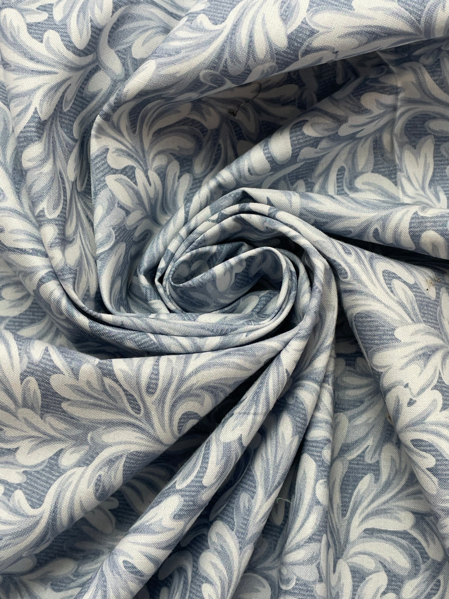 2004 Quilting Cotton - Blue with Leaves