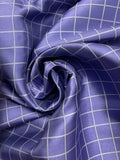 Tie Silk Yarn-Dyed Plaid - Purple and White Windowpane