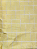 2 YD Tie Silk Yarn-Dyed Plaid - Yellow and White Windowpane