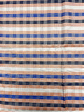 1+ YD Tie Silk Yarn-Dyed Plaid - Orange, Royal Blue, Navy Blue and White