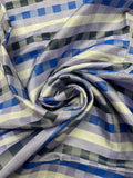 1+ YD Tie Silk Yarn-Dyed Plaid - Purple, Royal Blue, Navy Blue and White