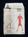 1980's Geoffrey Beene for Vogue 2747 Sewing Pattern - Dress FACTORY FOLDED