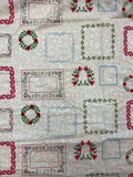 SALE 3 1/4 YD Quilting Cotton - Beige with Frames