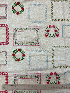 SALE 3 1/4 YD Quilting Cotton - Beige with Frames