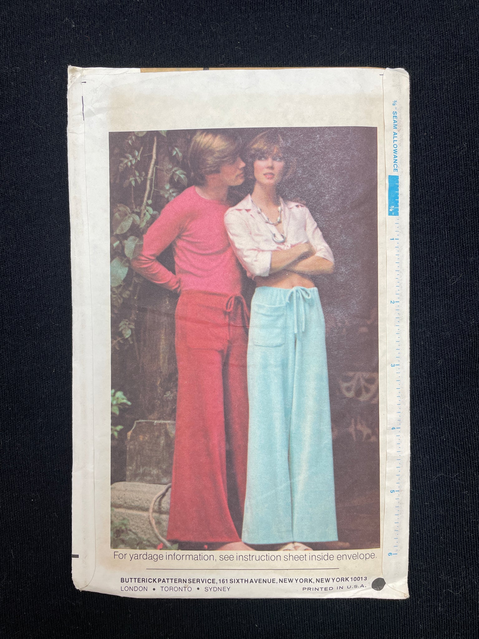 1970's Butterick 4343 Sewing Pattern - Pants FACTORY FOLDED