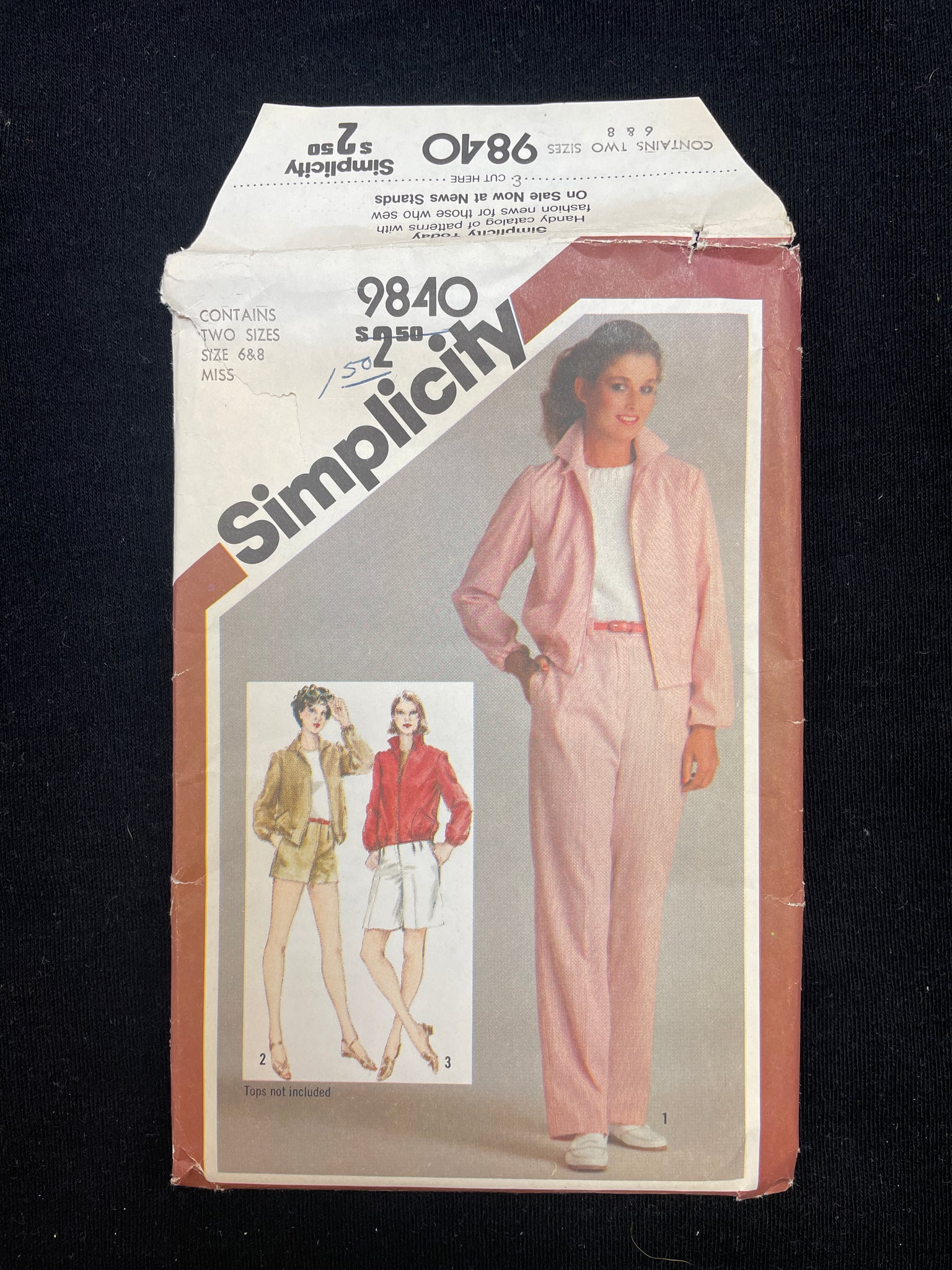 1980 Simplicity 9840 Sewing Pattern - Culottes, Pants, Shorts and Jacket FACTORY FOLDED