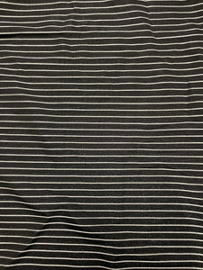 2 3/8 YD Polyester Knit Vintage - Black with Silver Stripes