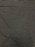 2 3/8 YD Polyester Knit Vintage - Black with Silver Stripes