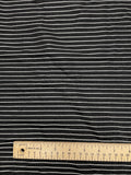 2 3/8 YD Polyester Knit Vintage - Black with Silver Stripes