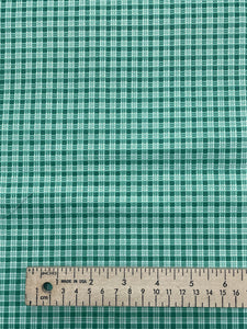 1 5/8 YD Poly/Cotton Printed Plaid - Green and White