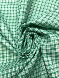 1 5/8 YD Poly/Cotton Printed Plaid - Green and White