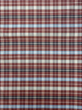 2 1/8 YD Tie Silk Yarn-Dyed Plaid - Red, Blues and Gray