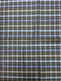 2 1/8 YD Tie Silk Yarn-Dyed Plaid - Black, Royal Blue, Light Blue and Gray