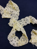 2 YD Cotton Scalloped Lace Trim - Yellow Flowers