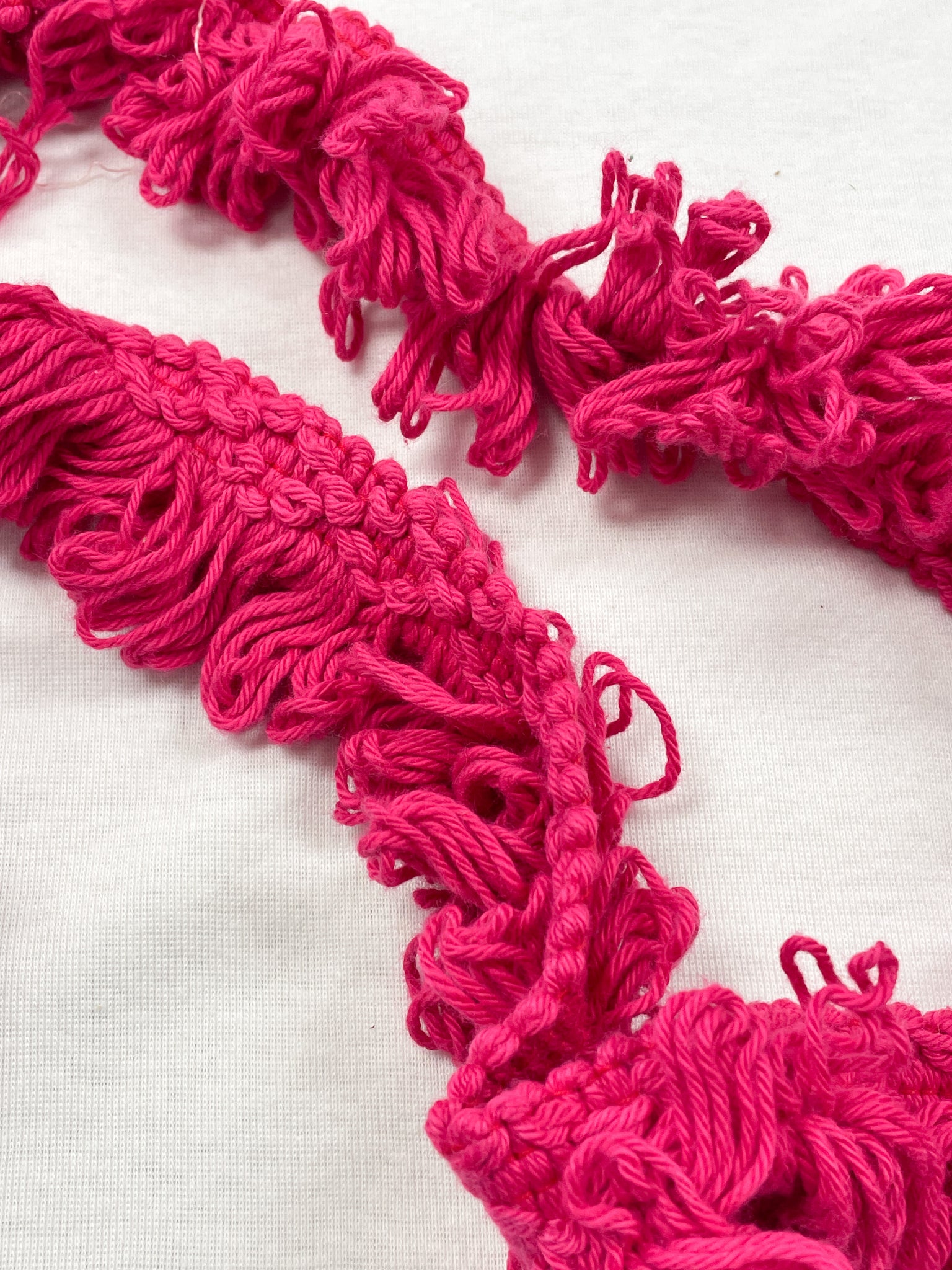 Cotton Loop Fringe Trim-by-the-Yard Vintage - Hot Pink