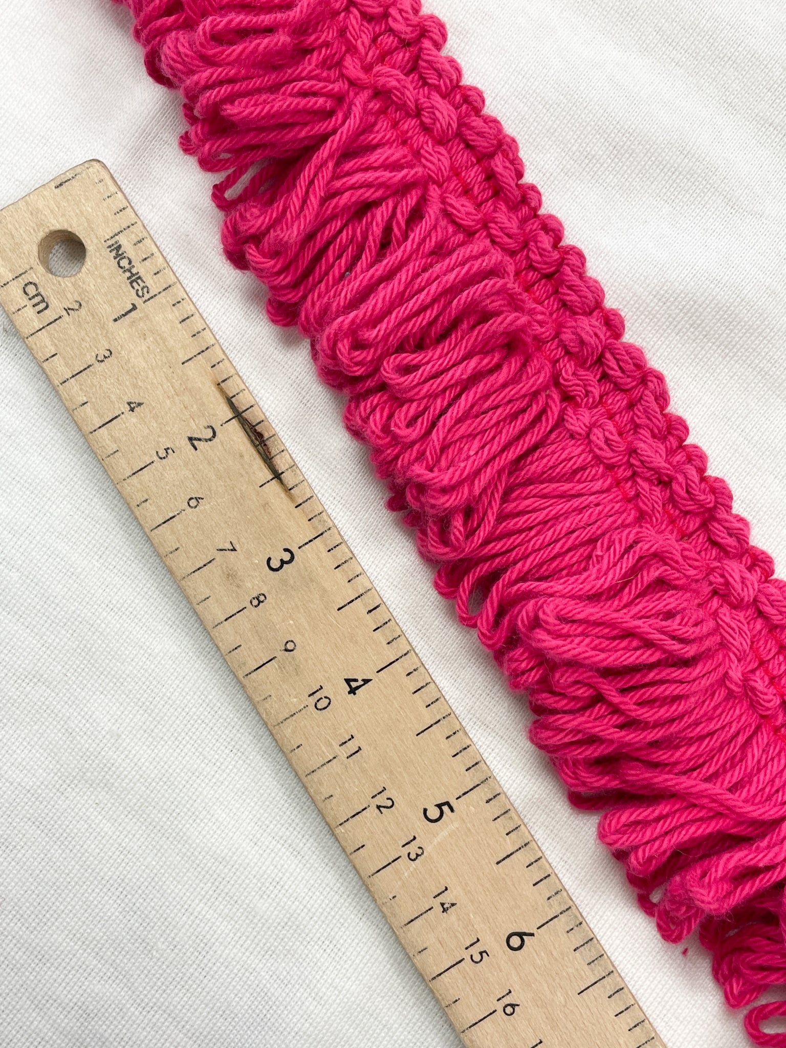 Cotton Loop Fringe Trim-by-the-Yard Vintage - Hot Pink