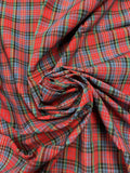 3 1/8 YD Cotton Yarn-Dyed Plaid Shirting Vintage - Red, Blue, Green, Yellow and Black