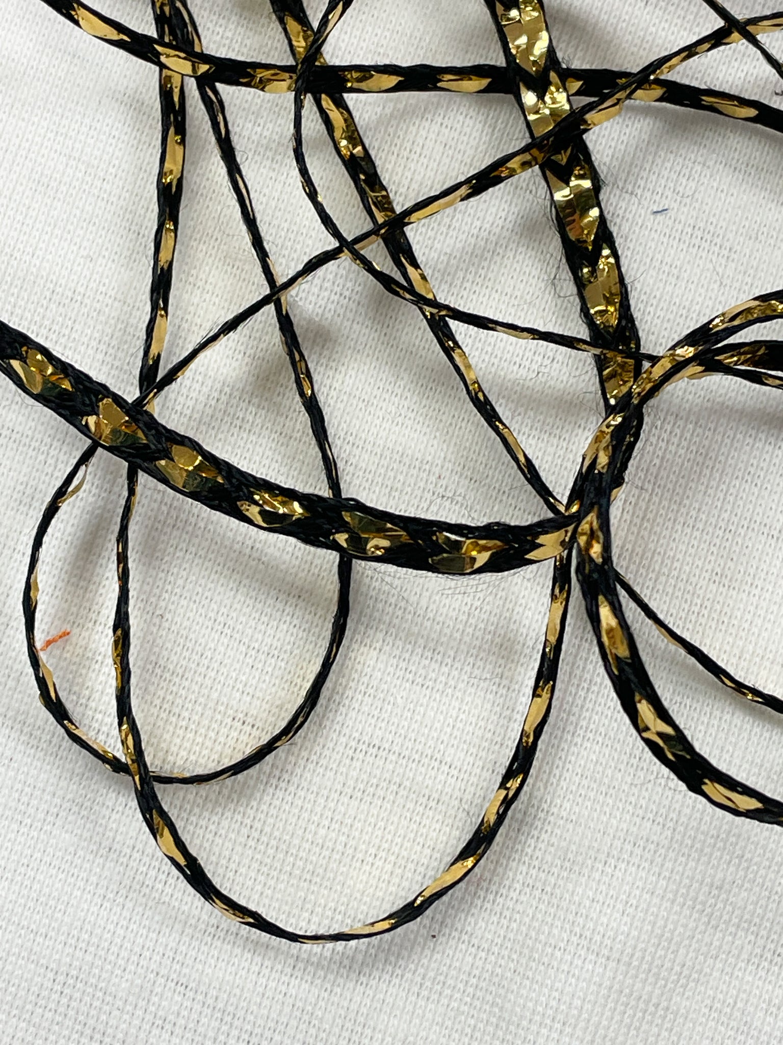 Polyester and Metallic Trim-by-the-Yard Vintage - Black with Gold Lurex