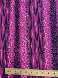 3 YD Nylon Crinkle Vintage - Hot Pink with Black and Pink Tiger and Cheetah Stripes