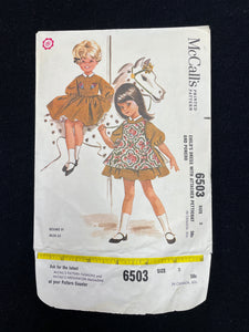 1962 McCall's 6503 Sewing Pattern - Child's Dress with Petticoat and Poncho