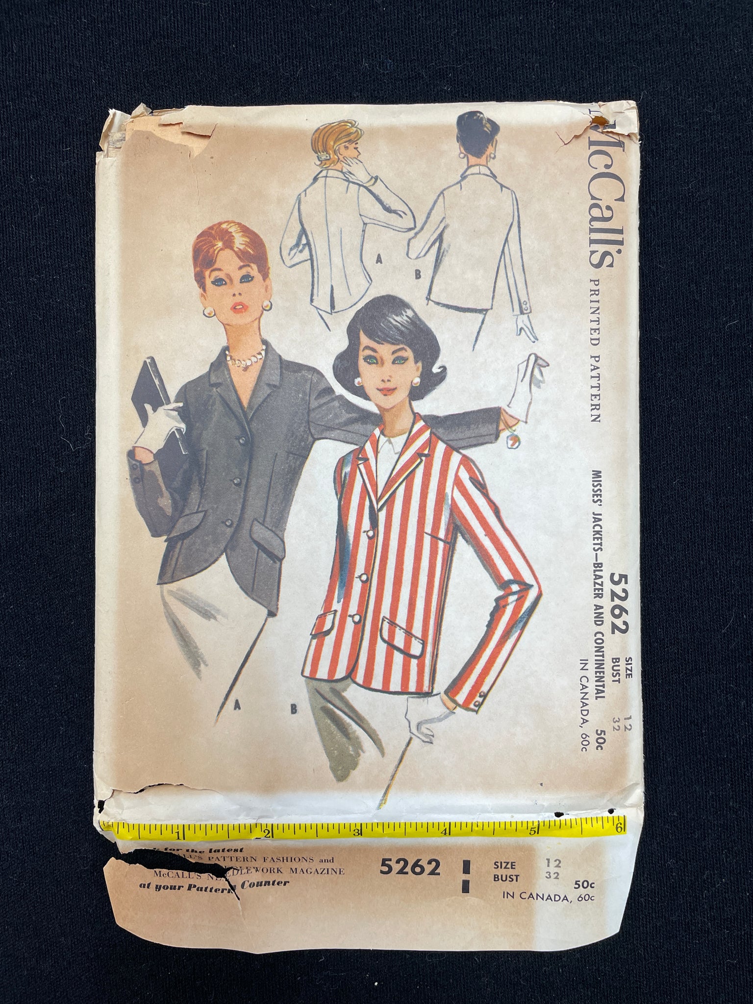 1959 McCall's 5262 Sewing Pattern - Single Breasted Blazer