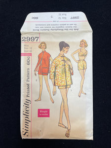 1959 Simplicity 2997 Sewing Pattern - Bra, Shorts and Jacket FACTORY FOLDED